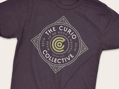 The Curio Collective Badge Logo badge logo brand identity branding design graphic design logo monogram the curio co tshirt type vector visual identity