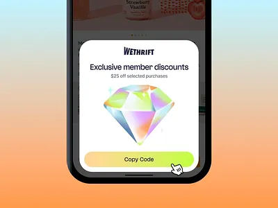 Mobile Rewards Popup UI Design app promotion coupon design cta highlight discount banner gradient button interactive design loyalty program member loyalty micro interaction mobile ecommerce mobile popup modern interface offer card pop up modal reward ui shiny icon ui design ux design ux engagement