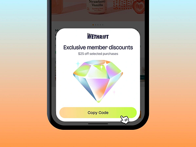 Mobile Rewards Popup UI Design app promotion coupon design cta highlight discount banner gradient button interactive design loyalty program member loyalty micro interaction mobile ecommerce mobile popup modern interface offer card pop up modal reward ui shiny icon ui design ux design ux engagement