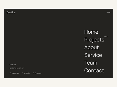 Minimal Website Navigation Concept bold structure clean layout creative agency design studio elegant ui full menu interactive menu minimal design modern interface responsive layout simple structure typographic system typography ui design user flow ux concept ux design web navigation website