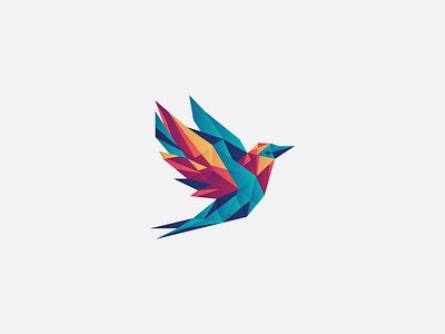 Bird Low Poly adobe illustrator design dribble graphic design illustration logo lowpoly vector