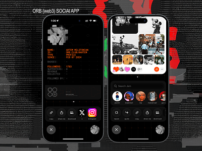Next-Gen Web3 Social Design blockchain design card interface creative ux cyber digital profile feed preview futuristic style glitch design identity grid interaction concept mobile ui modern layout nft social social app social design ui design user discovery visual hierarchy web3 web3 interface