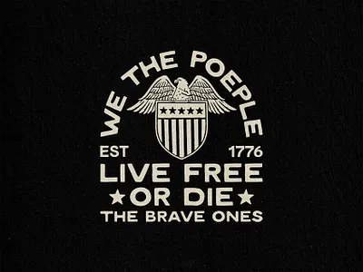 The Brave Ones Badge americana badge brand design brand identity branding branding design eagle flag hand drawn identity design logo logo design retro usa vintage visual identity