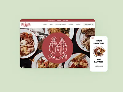 Due Madri Restaurant Web Design/Webflow Development branding figma food red restaurant sandwich ui ux web design webflow website