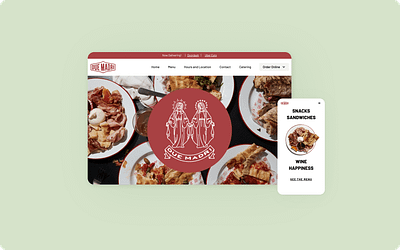 Due Madri Restaurant Web Design/Webflow Development branding figma food red restaurant sandwich ui ux web design webflow website