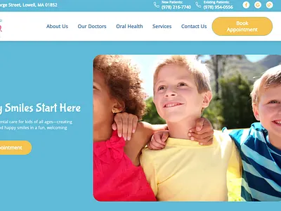 Pediatric Dentist dental website dentist dentistry graphic design web design website design