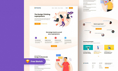 Productly Landing page Template app branding design graphic design illustration logo typography ui ux vector