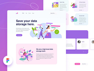 Data Warehouse Website Template app branding design graphic design illustration logo typography ui ux vector