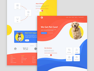 Pet Care Landing Page Template app branding design graphic design illustration logo typography ui ux vector