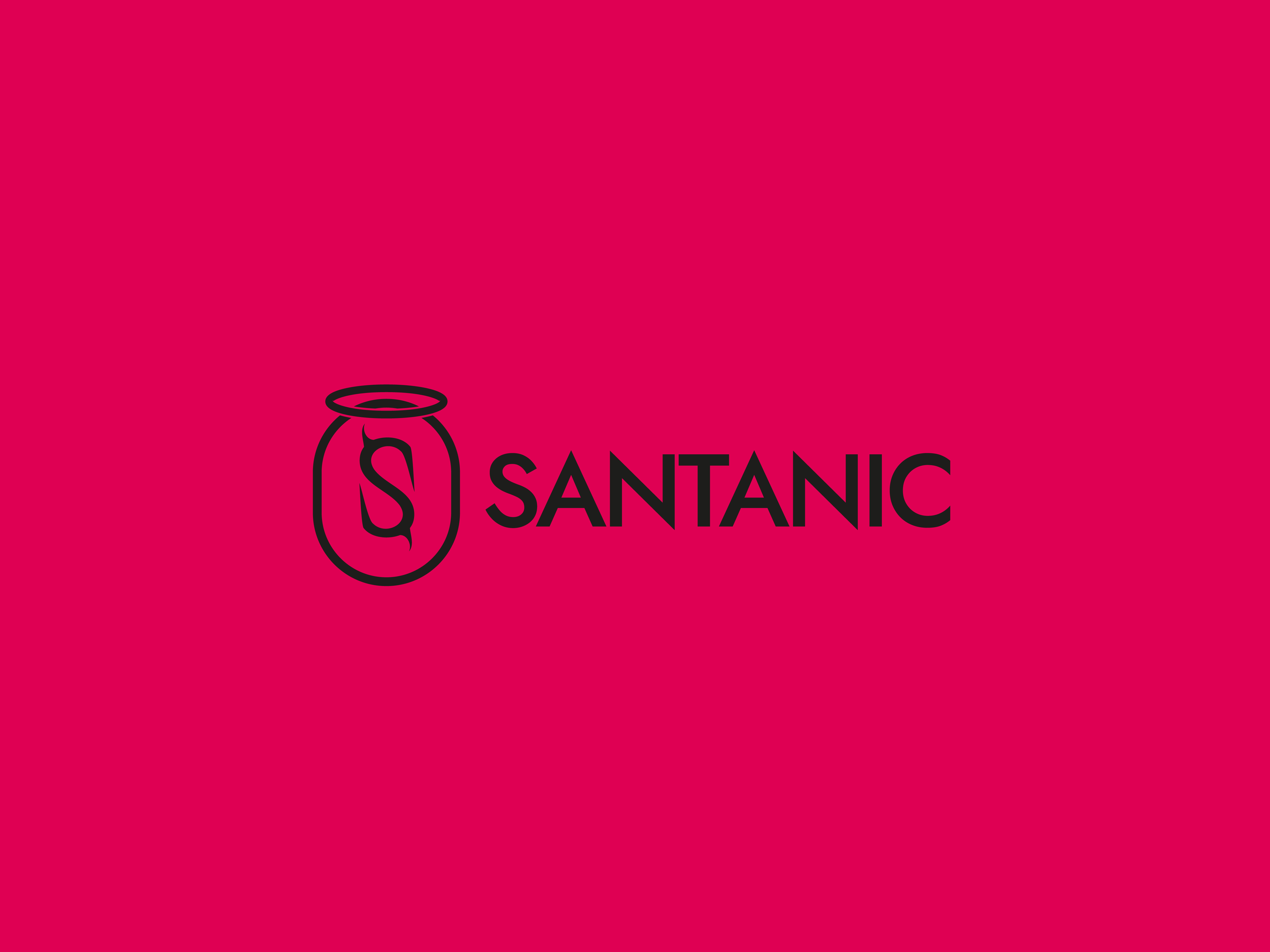 Santanic black brand brand design brand identity branding design god graphic design halo hell logo red saints satanic streetwear