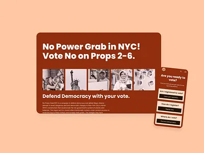 Voter Education Website Design and Webflow Development automation branding city democracy education get out the vote new york nyc politics rights ui ux vote voting web app web design web development webflow website