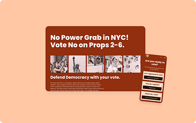 Voter Education Website Design and Webflow Development automation branding city democracy education get out the vote new york nyc politics rights ui ux vote voting web app web design web development webflow website