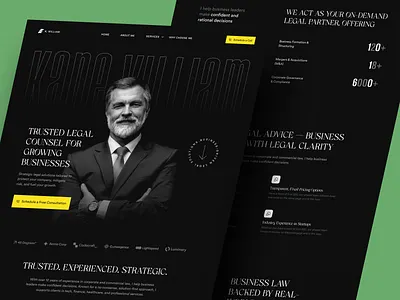 Lawyer Website Design for Business Counsel Services attorney site design b2b law website business counsel website consulting site corporate service website dark mode high trust branding law agency website law firm website law website lawyer portfolio website lawyer website legal advisor website legal consultant legal consultation page legal landing page legal lead generation professional services website service based website web design