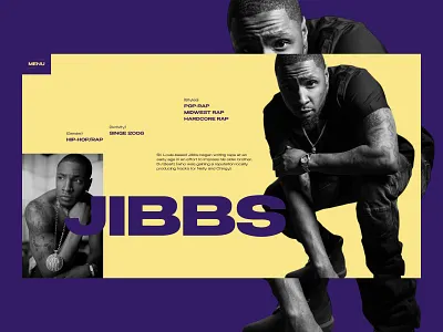 Hero Section - Jibbs art directed branding design editorial design graphic design hero section hiphop jibbs musician ui user interface web design