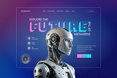 Metaverse Hero concept 3d ui ux website
