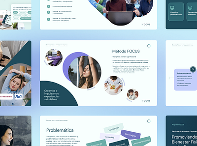 Wellness Services Pitch Deck for Modern Workplaces corporate editorial human resources presentation design typography wellness