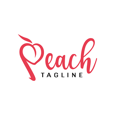 Exclusive Letter P Peach Wordmark Logo for sale boutique branding buy exclusive female for sale graphic design logo logo design peach personal pink premade purchase ready made restaurant saloon wordmark