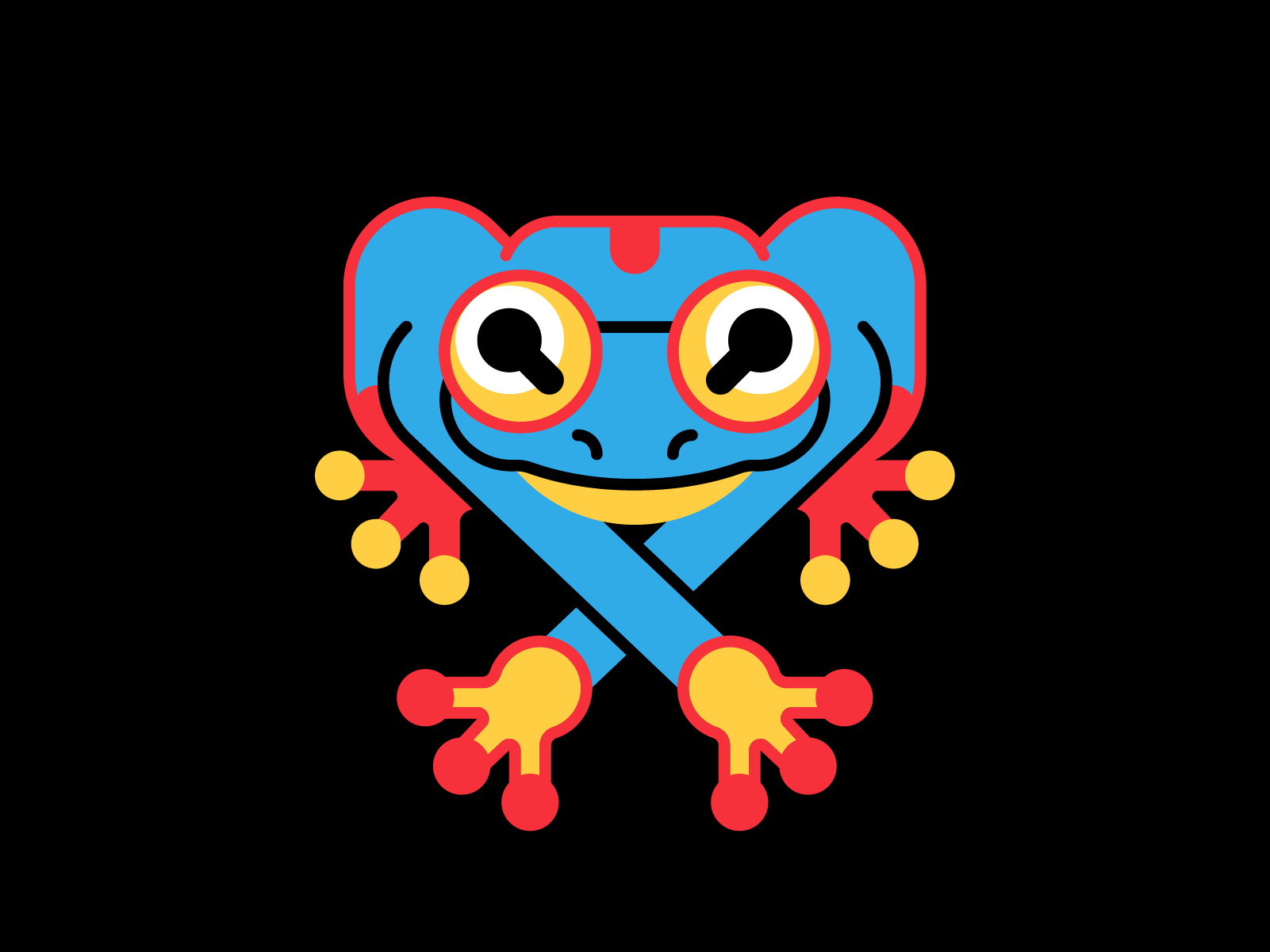 Diario Diario 15 - 150 animals blue characters design fan art geometric happy illustration red skull vector yellow