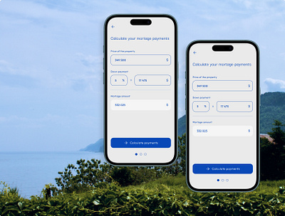 Mortage payments calculation UI calculation form mobile mobile app product design ui ui elements