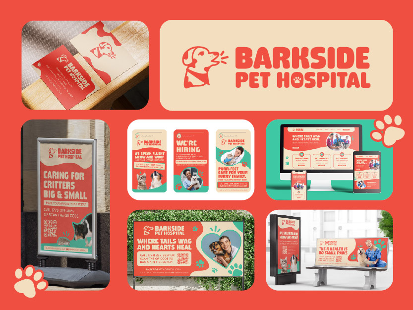 Barkside Pet Hospital advertising brand identity branding design digital dog graphic design layout design logo motion graphics pet print print design social media ui vector veterinary visual identity web