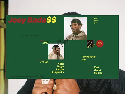 Hero Section - Joey Badass art directed branding concept website design editorial design graphic design hero section hiphop joey badass music proera rapper ui user interface web design