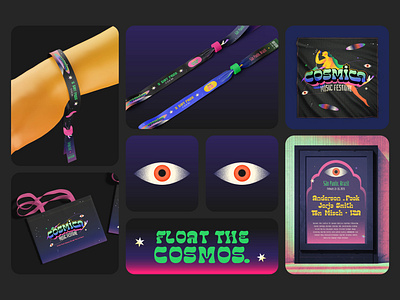 Cosmica - Music Festival Branding abstract logo banner design brand identity branding color palette event branding festival branding graphic design illustration logo logo designer logo inspirations logotype mockup modern logo poster design signage typeface typography visual identity