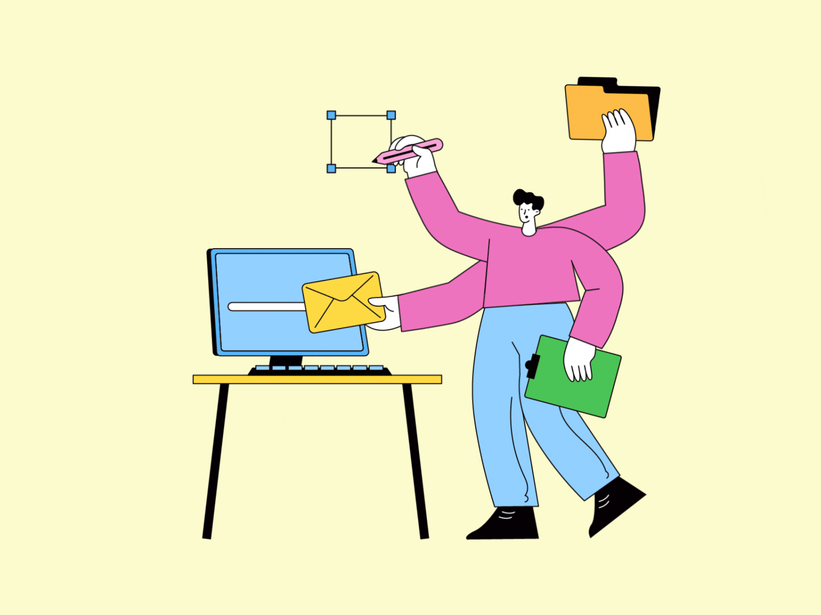 Busy Human Mode: Activated explainer gif