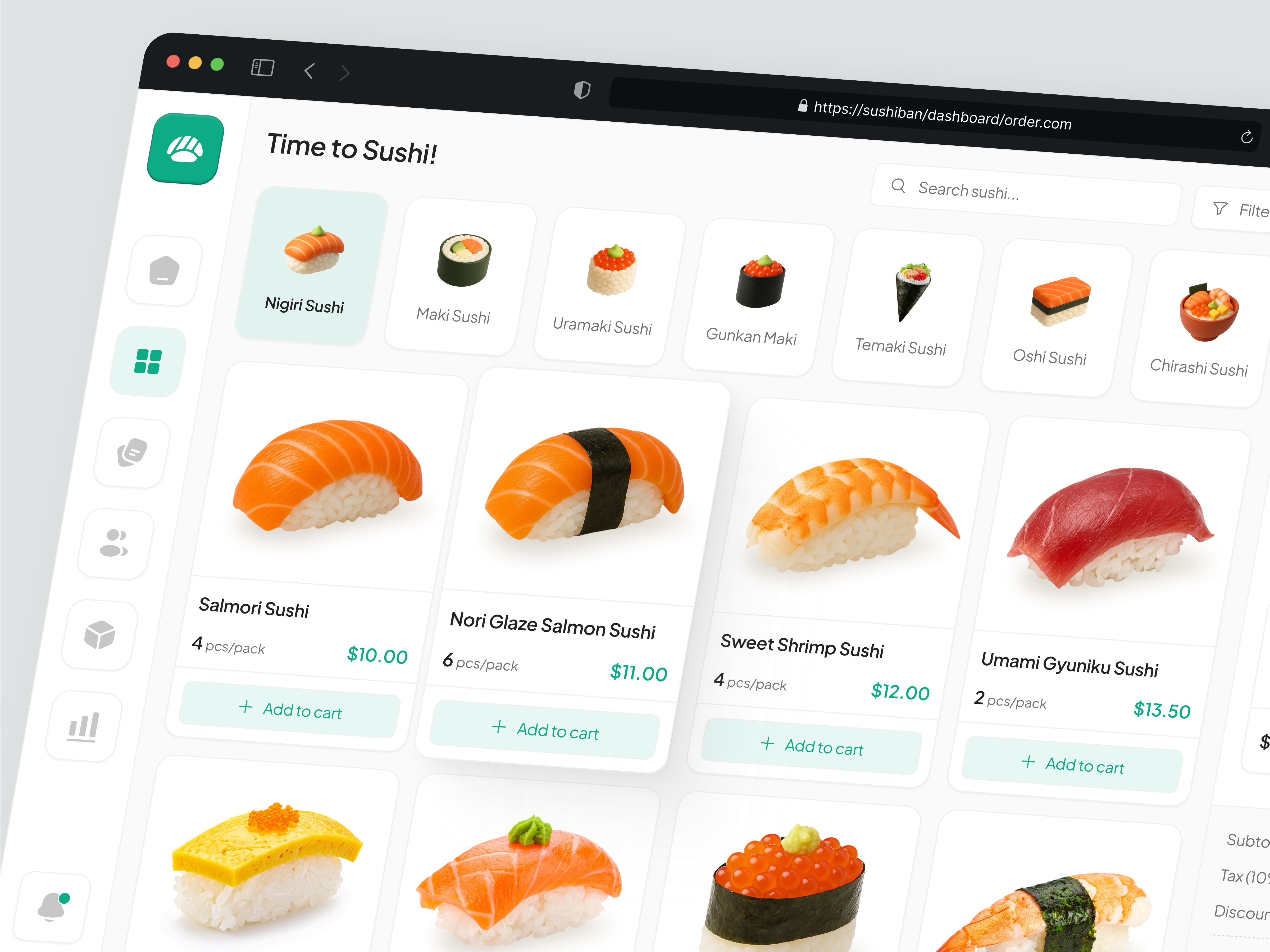 Sushiban - POS Dashboard for Seafood Restaurant cashier cashier dashboard check out dashboard point of sale point of sales pos pos design pos terminal product product design restaurant terminal