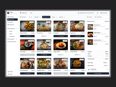 Pospay - Modern POS Dashboard cashier cashier assistant cashier dashboard check out dashboard food food app menu modern order payment point of sales pos pos design pos system product product design restaurant saas ui