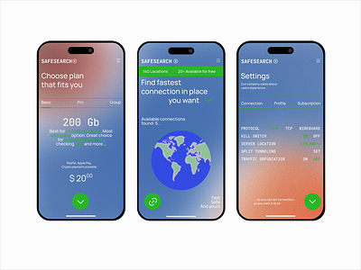 VPN mobile app animation b2c branding mobile design ui ux vpn