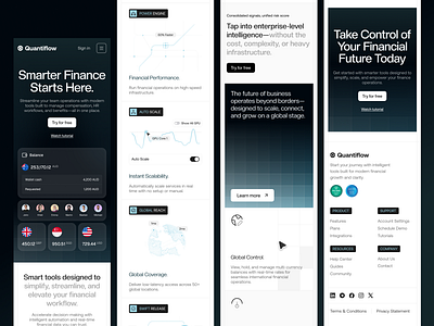 Quantiflow - Finance Responsive Landing Page analytics app b2b bank cansaas clean design finance financial fintech mobile mobile app responsive responsive deign saas ui ux