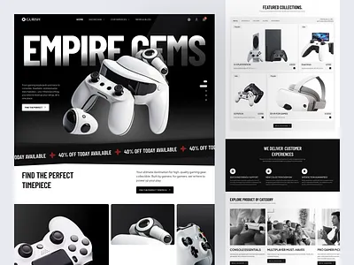 Gaming E Commerce Website chart design discount e commerce game gamers gaming joy stick landing page marketplace shoping ui ux website