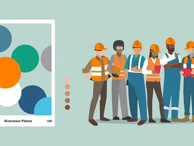 BC Maritime Employers Association - Illustrative Characters bc canada corporate illustration industry maritime memphis