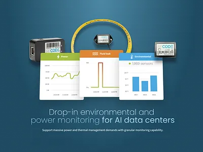 AI data center sensors datavis graphic design illustration marketing