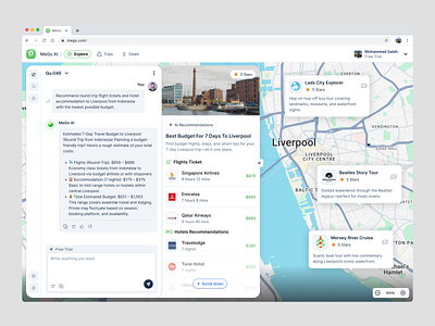 AI Travel Plan - Budget Optimization Recommendation Page ai ai assistant ai planner ai travel budget budget tracking cost dashboard location map spend analysis travel budget travel hacks travel planner travel tech trip finance uidesign uxdesign website