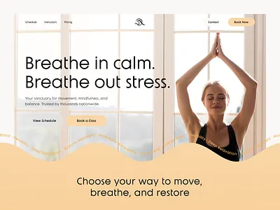 Wellness-Focused Yoga Landing Page: Soothing UI app branding design illustration interface logo ui ux web webapp webdesign wellness yogaapp