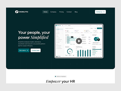 🎯 Worklytic — HR Management Platform Landing Page ai dashboarddesign figma hrplatform landingpage productdesign saasdesign uidesign uxdesign webdesign