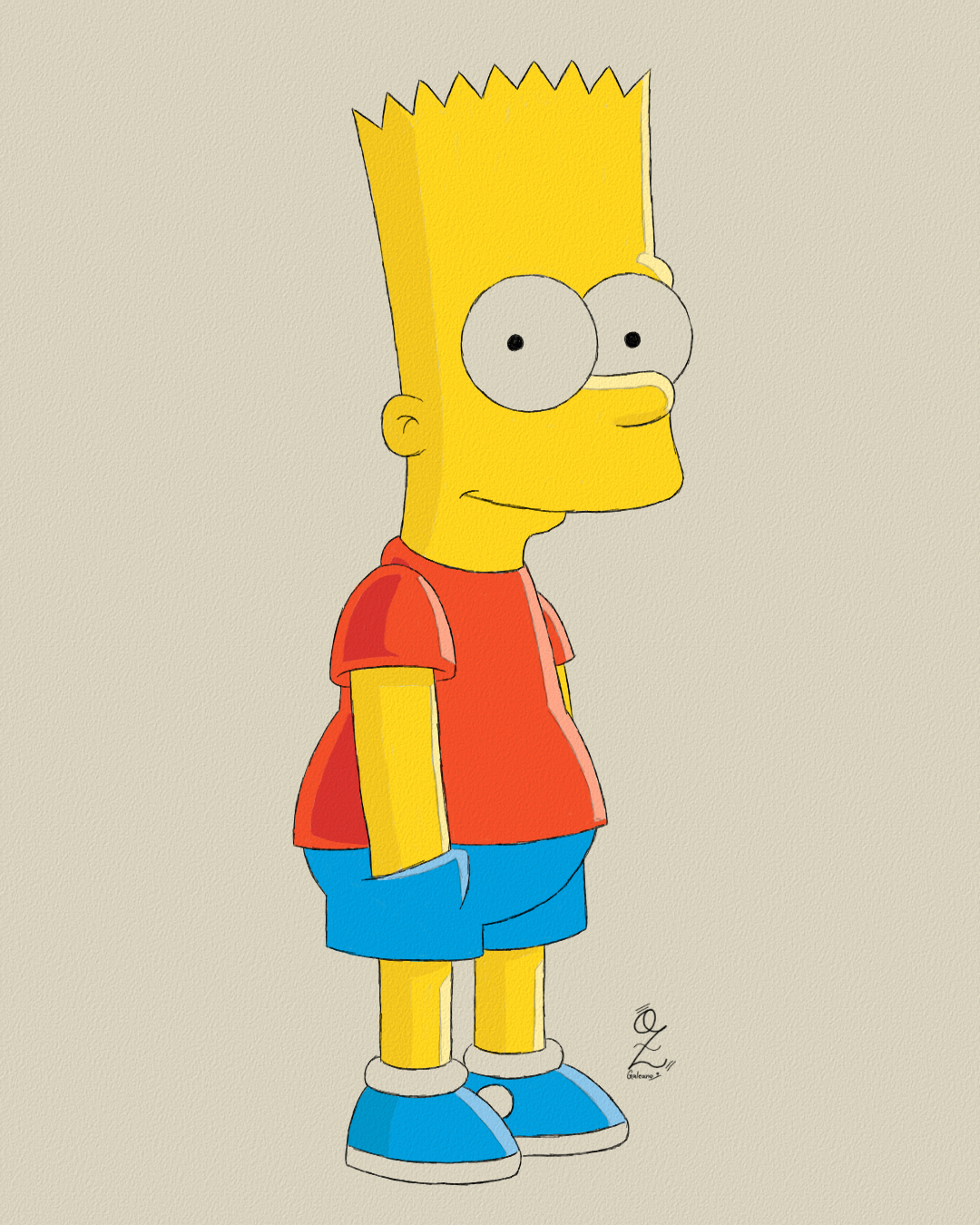 Bart Simpson Drawing Color Art by Oz Galeano art arte bart color design dibujo drawing fanart illustration ozgaleano painting series simpsons tv