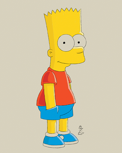 Bart Simpson Drawing Color Art by Oz Galeano art arte bart color design dibujo drawing fanart illustration ozgaleano painting series simpsons tv