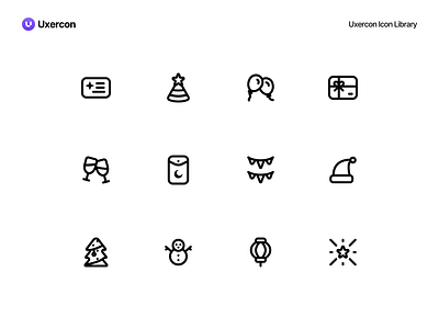 Festivity - Uxercon Icon Library animation celebration design event festival festive festivity figma happy holiday icon icon design iconography illustration logo party ui uiux ux uxercon
