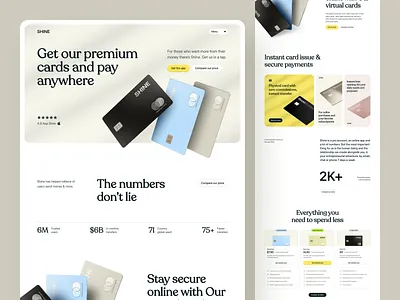 SHINE – Finance Payment Website UI/UX Design banking website cards design digital payment finance finance app finance landing page finance web design fintech money transfer payment payment ui payment website saas ui uiux design ux