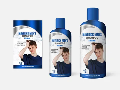 Men’s Shampoo Label Design| Bold & Minimal Packaging for Product label mockup