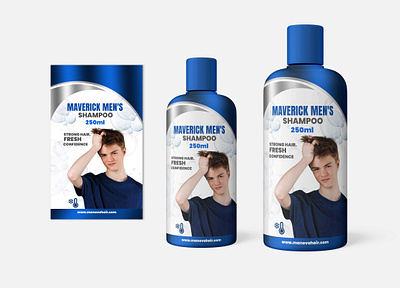 Men’s Shampoo Label Design| Bold & Minimal Packaging for Product label mockup