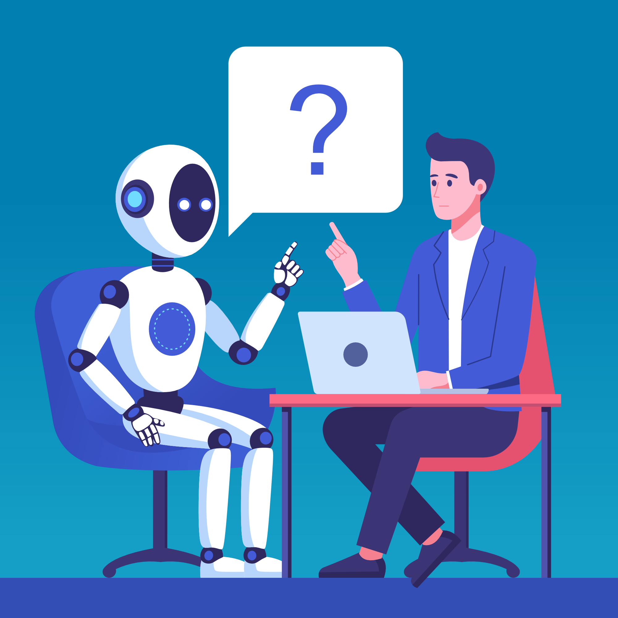 Human - AI Interaction ai human illustration robot