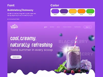 Yogurt Drink Landing Page branding drink figma ui ux yogurt