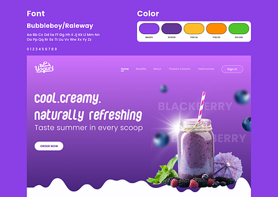 Yogurt Drink Landing Page branding drink figma ui ux yogurt