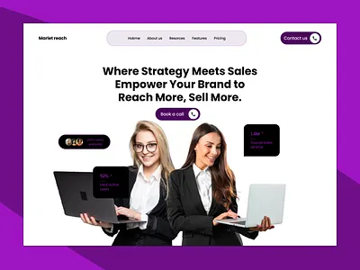 A marketing website landing page designer graphic design homepage landing page light mode ui web design