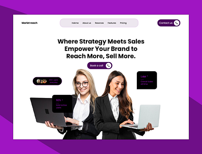 A marketing website landing page designer graphic design homepage landing page light mode ui web design