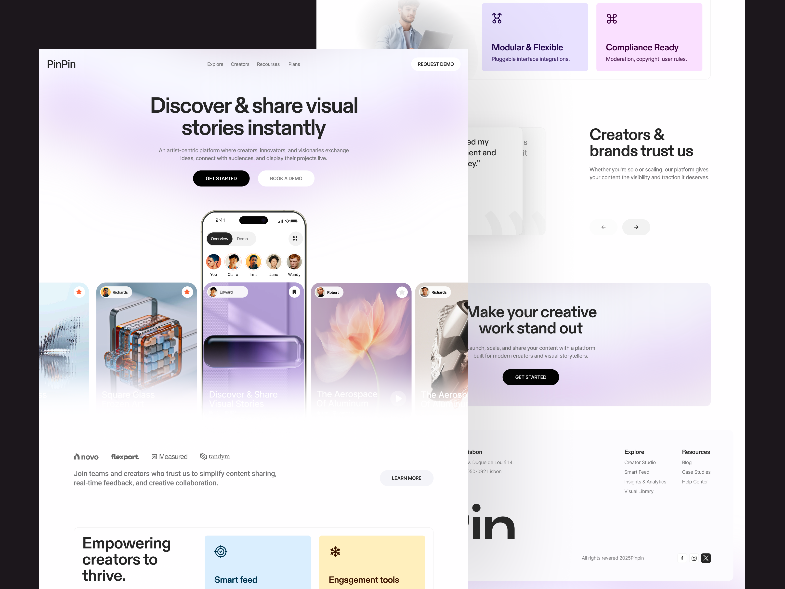 A Smarter Platform for Creators creativetech creatorplatform design designforcreators landing page productdesign startupdesign ui uixly uxuidesign visualstorytelling web web design webdesign website