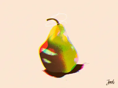 A simple pear design eat food fruit green ill logo pear shadow simple skin vector